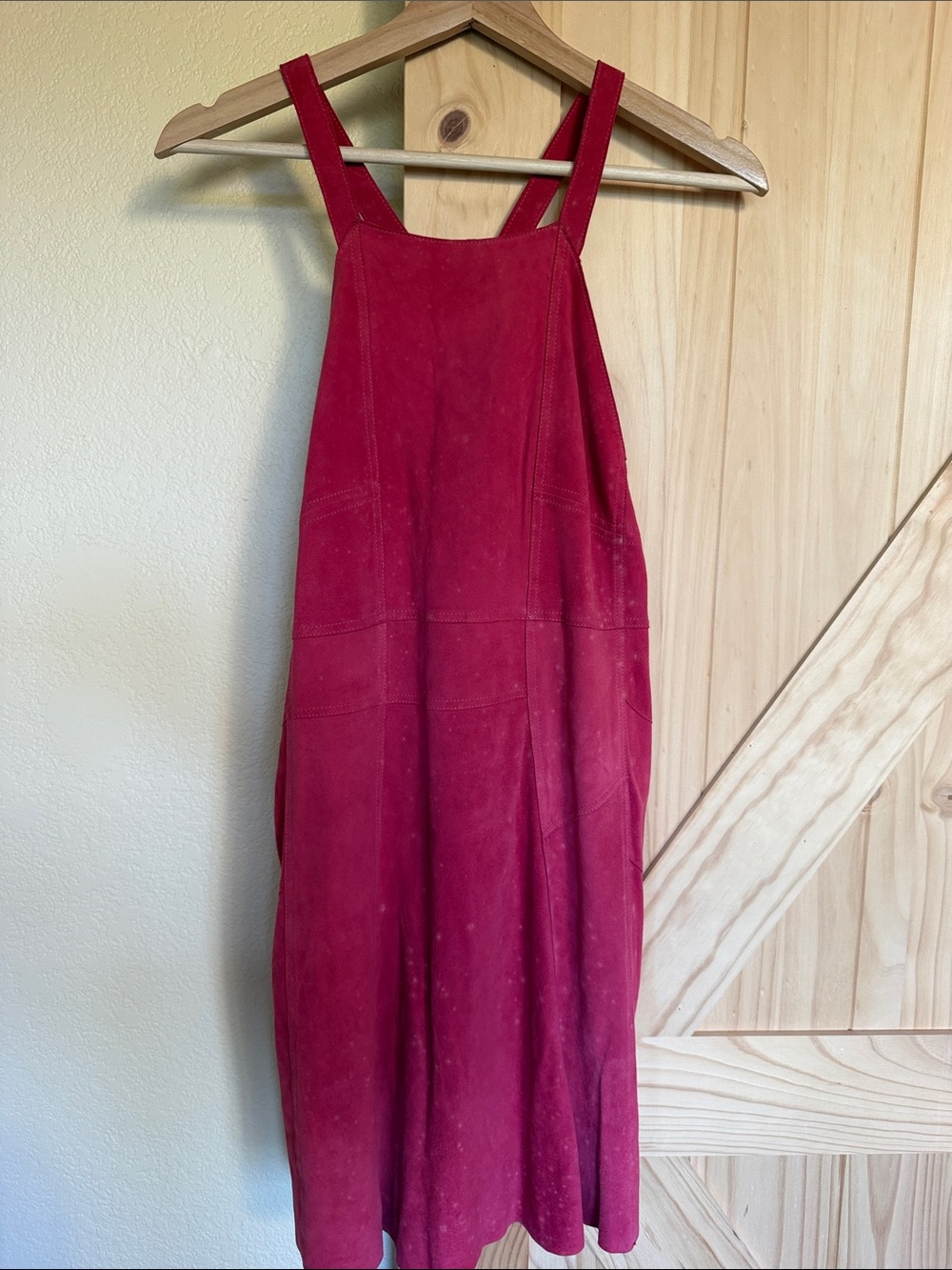 Free People Crimson Suede Pinafore Dress